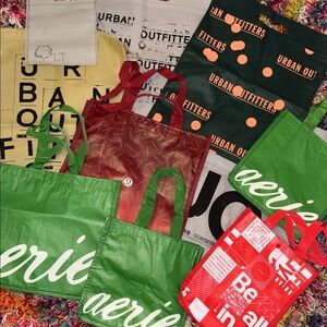 Colorful Reusable Tote Bags Bundle of 10 bags